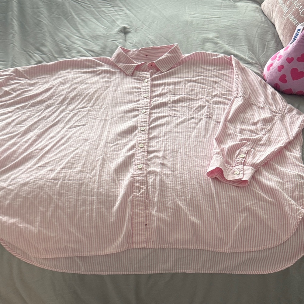 American Eagle Outfitters Pink Button Down Shirt